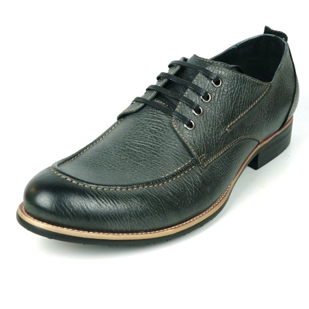 Encore by Fiesso FI-9048 Grey Leather Lace up Shoes